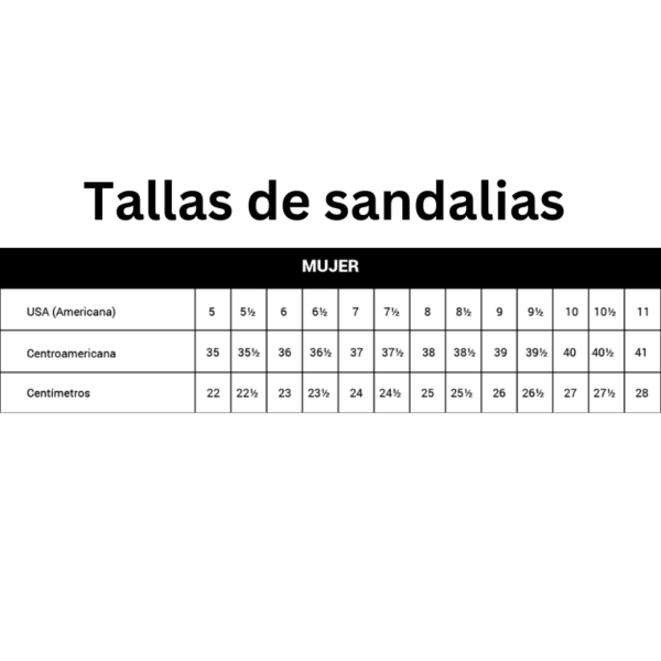 Tallas de sandalias
