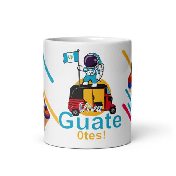 Taza blanca brillante Viva Guate 0tes!